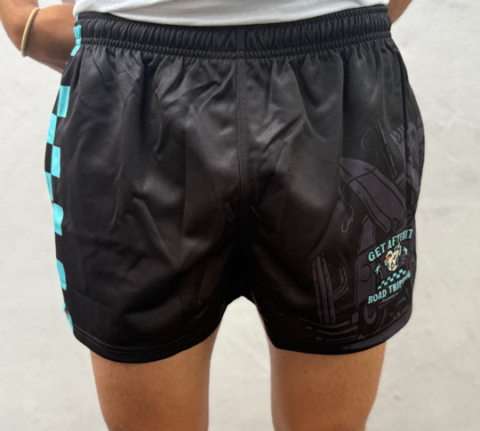 Road Trippin Footy Shorts With Zipper Pockets