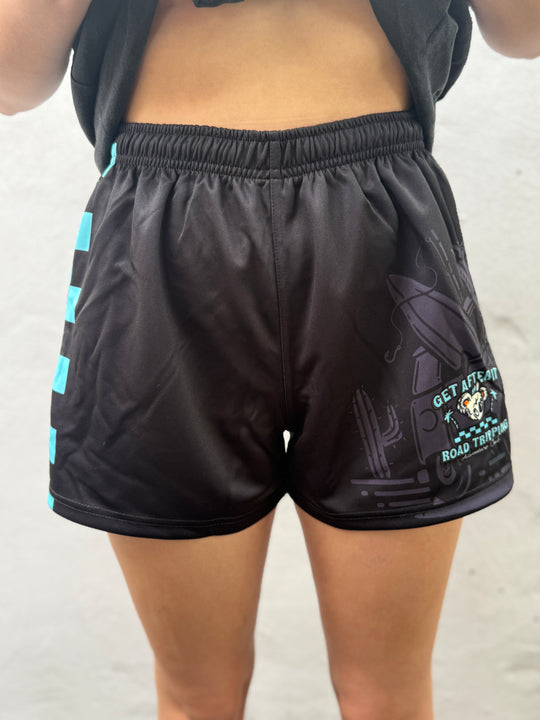 Road Trippin Footy Shorts With Zipper Pockets