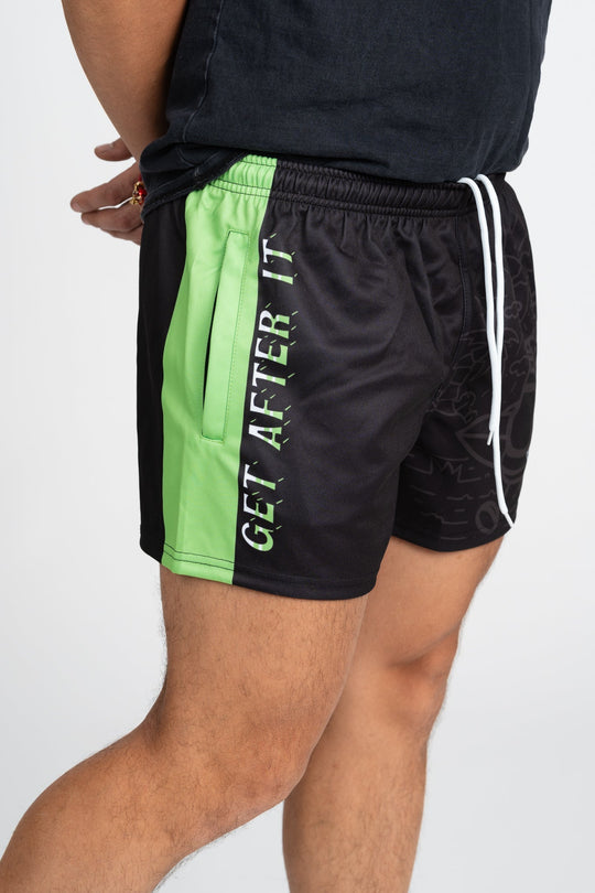 Thirsty Fisherman Footy Shorts With Zipper Pockets