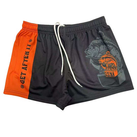 Thirsty Fisherman Footy Shorts With Zipper Pockets