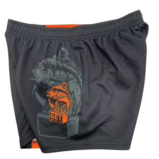 Thirsty Fisherman Footy Shorts With Zipper Pockets